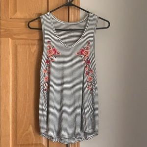 American eagle striped floral tank